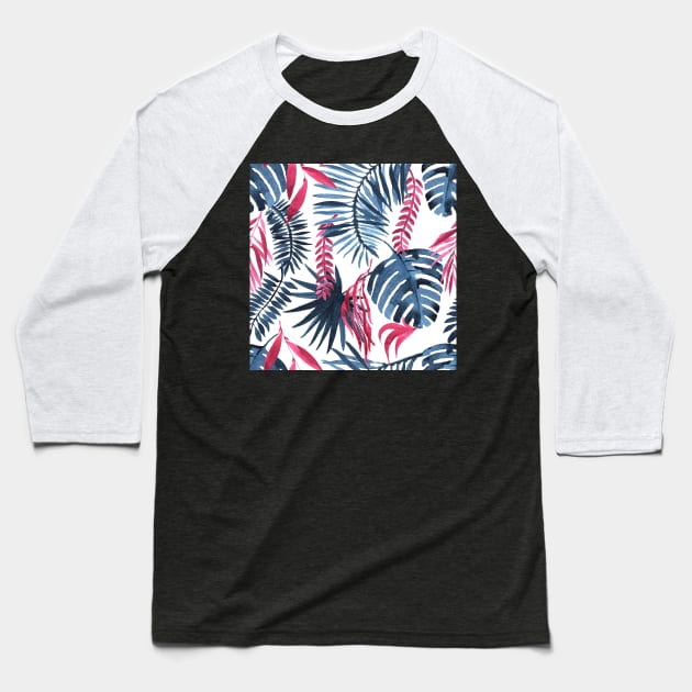 Tropical Background Baseball T-Shirt by Olga Berlet